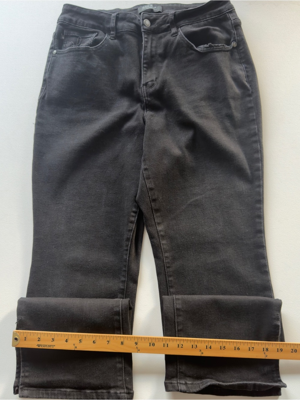 EUC Women's Judy Blue Los Angeles Black Straight Leg Jeans Size 16W/30" Inseam - Picture 2 of 11